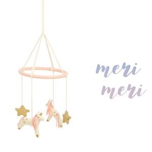 Meri Meri Unicorn Baby Mobile + BONUS ornament ✨ Organic Cotton | stars magical